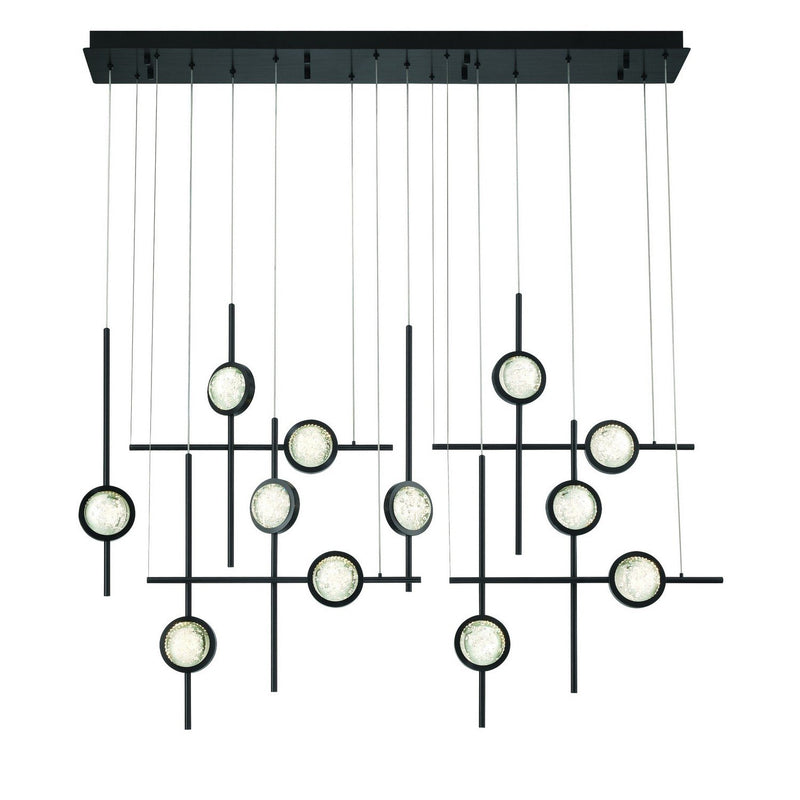 Barletta 12-Light 53" Linear Pendant in Anodized Black