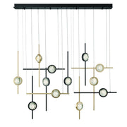 Barletta 12-Light 53" Linear Pendant in Gold-Black Mix