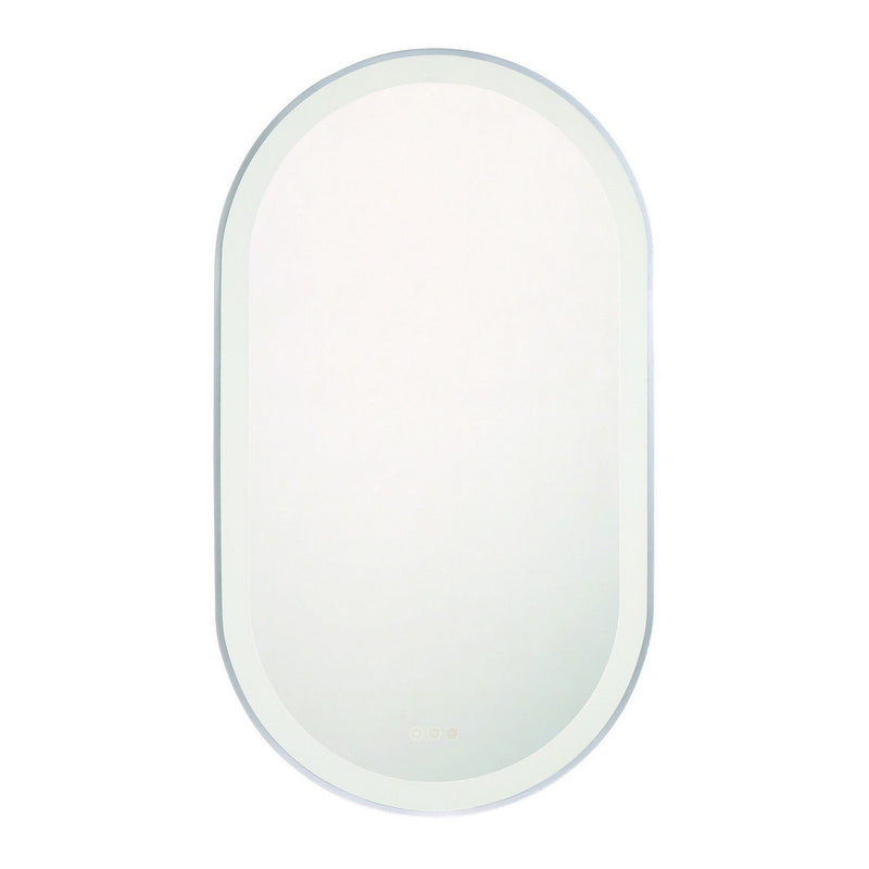 Sara 24" x 42" Oval LED Vanity Mirror in Matte Silver
