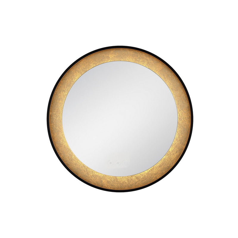 Anya 30" Round LED Vanity Mirror in Anodized Black