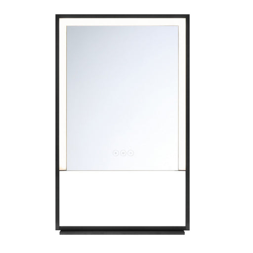 Sayora 24" x 32" LED Vanity Mirror with Shelf in Matte Black