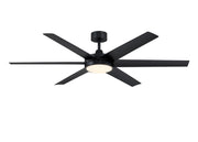 Brawn 64" Ceiling Fan with LED Light in Black