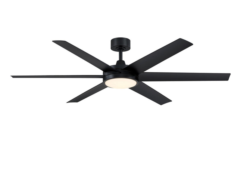 Brawn 64" Ceiling Fan with LED Light in Black
