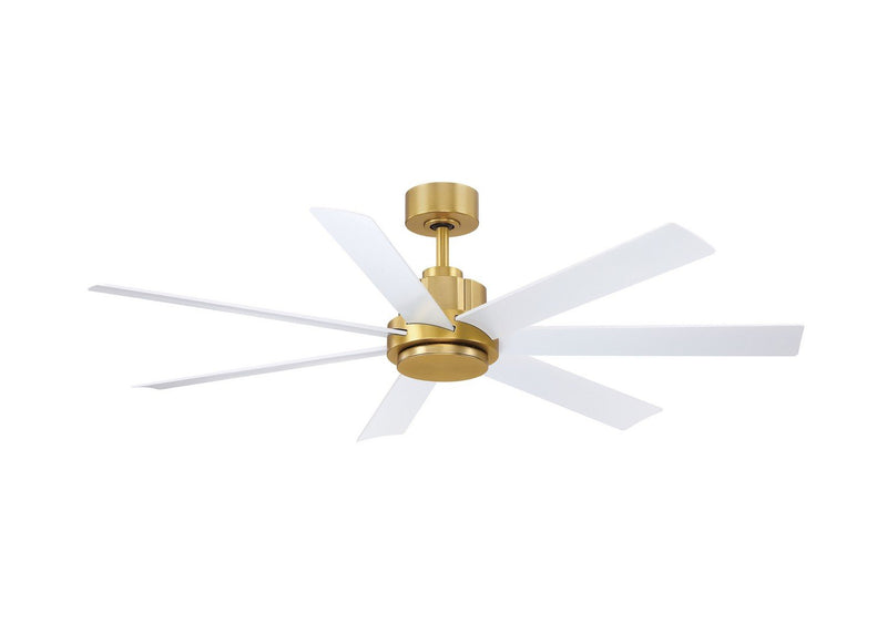 Pendry 56" Ceiling Fan in Brushed Satin Brass / Matte White Blades