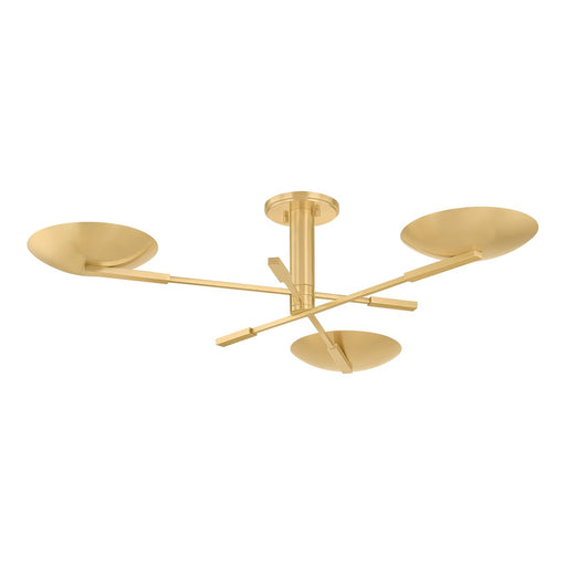 Johnson 3-Light Flush Mount in Aged Brass