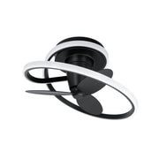 Veloce 28" Outdoor Flush Mount Ceiling Fan with Light in Black