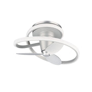 Veloce 28" Outdoor Flush Mount Ceiling Fan with Light in Titanium Silver
