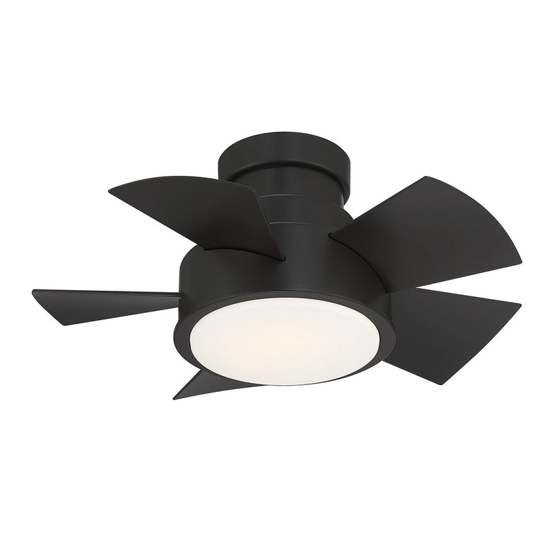 Vox 26" Outdoor Flush Mount Ceiling Fan with Light in Matte Black