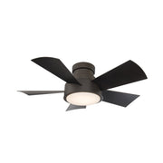 Vox 38" Outdoor Flush Mount Ceiling Fan with Light in Matte Black