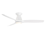 Skylark 54" Outdoor Flush Mount Ceiling Fan with Light in Matte White