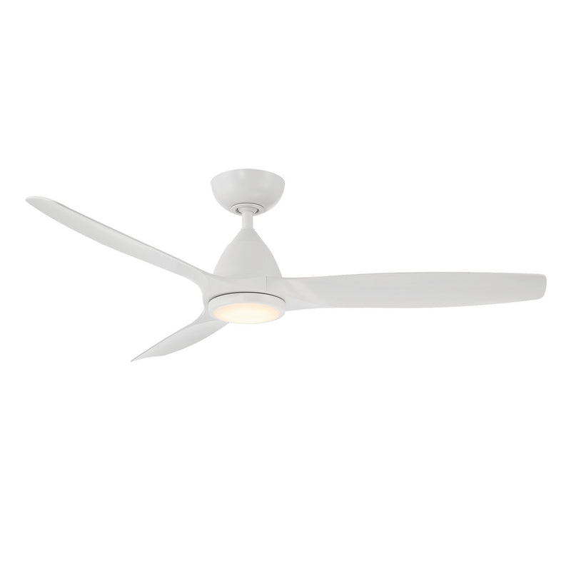 Skylark 54" Outdoor Ceiling Fan with Light in Matte White