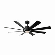 Aura 60" Outdoor Ceiling Fan with Light in Matte Black