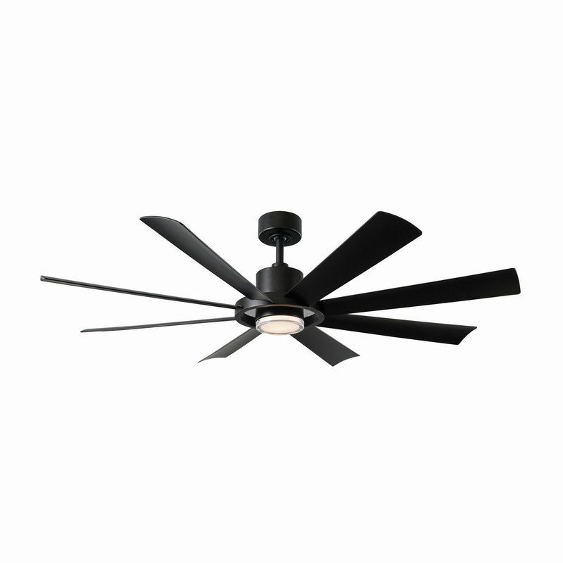 Aura 60" Outdoor Ceiling Fan with Light in Matte Black