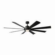 Aura 72" Outdoor Ceiling Fan with Light in Matte Black