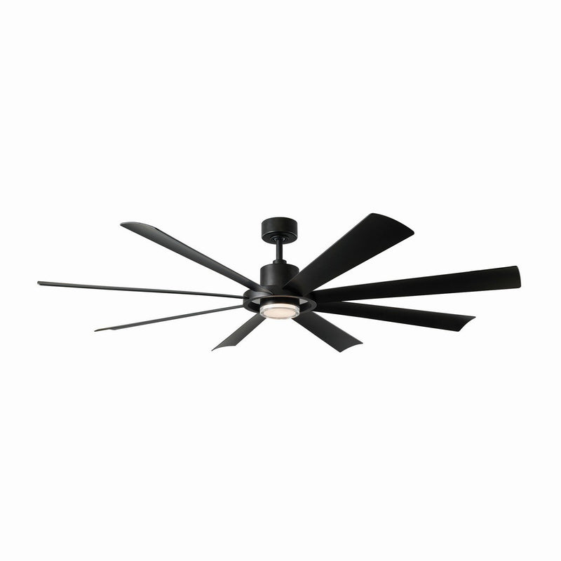 Aura 72" Outdoor Ceiling Fan with Light in Matte Black