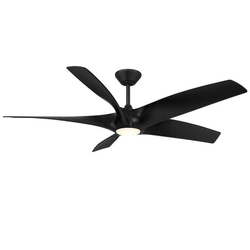 Zephyr 5 62" Outdoor Ceiling Fan with Light in Matte Black