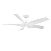 Zephyr 5 62" Outdoor Ceiling Fan with Light in Matte White