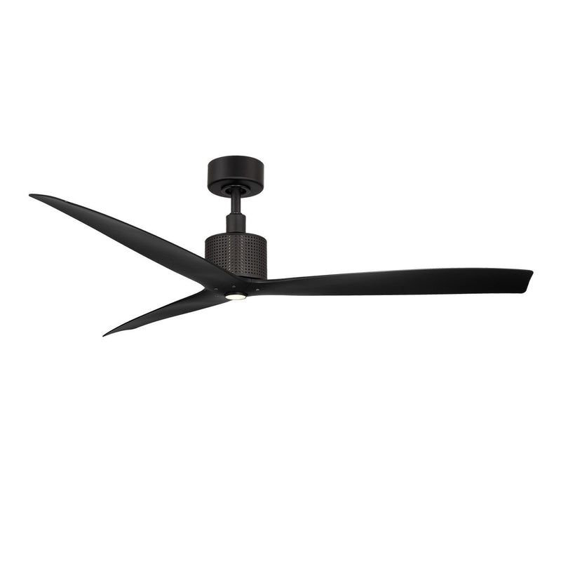 Spinster 60" Outdoor Ceiling Fan with Light in Matte Black