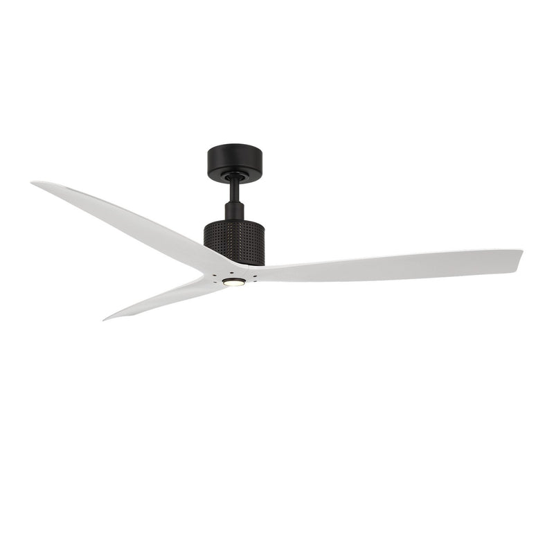 Spinster 60" Outdoor Ceiling Fan with Light in Matte Black / Matte White
