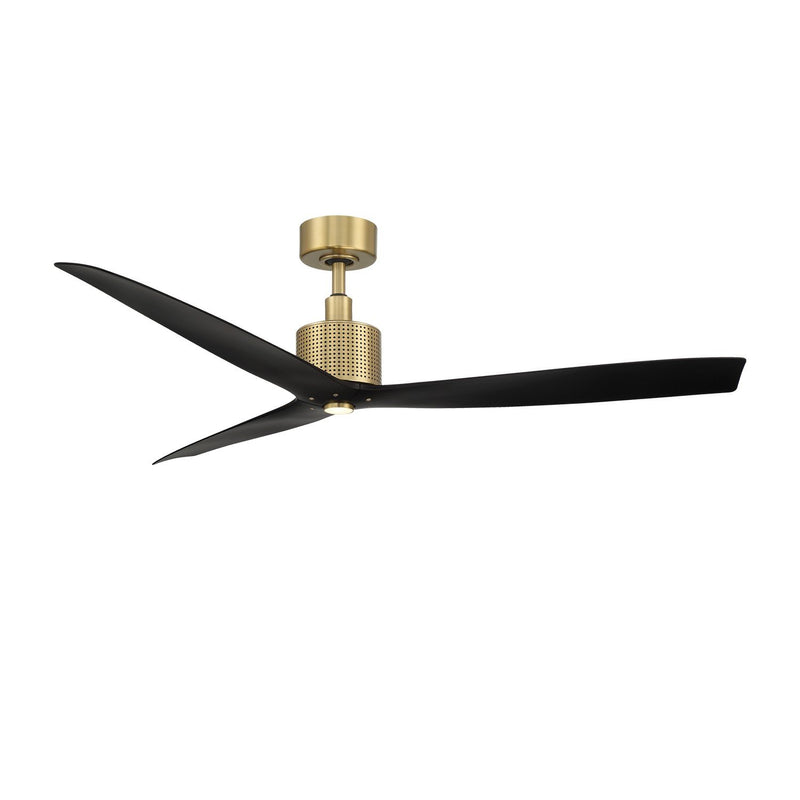 Spinster 60" Outdoor Ceiling Fan with Light in Soft Brass / Matte Black