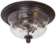 Merrimack 2-Light Flush Mount in Corona Bronze & Clear Hammered Glass - Lamps Expo