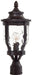 Merrimack 1-Light Post Mount in Corona Bronze & Clear Hammered Glass