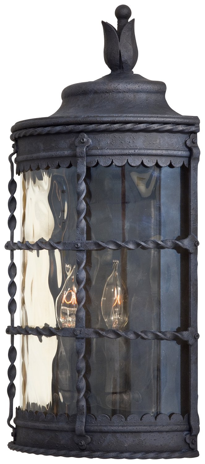 Mallorca 2-Light Pocket Outdoor Wall Sconce in Spanish Iron