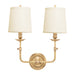Logan 2 Light Wall Sconce in Aged Brass