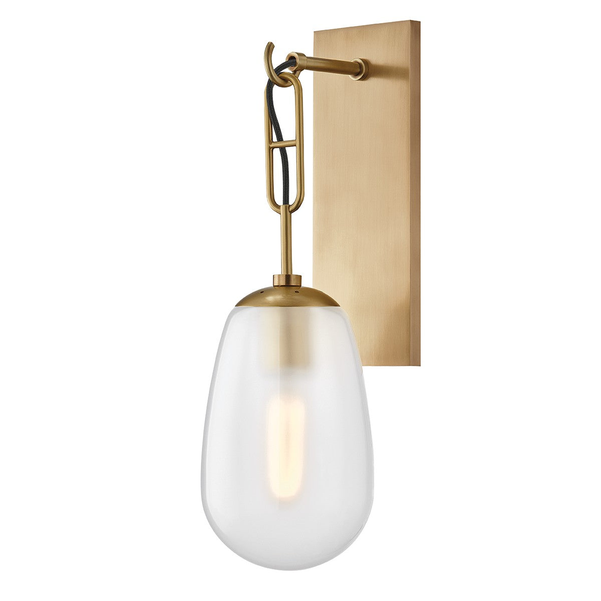 2101-AGB- Bruckner 1-Light Wall Sconce in Aged Brass by Hudson Valley