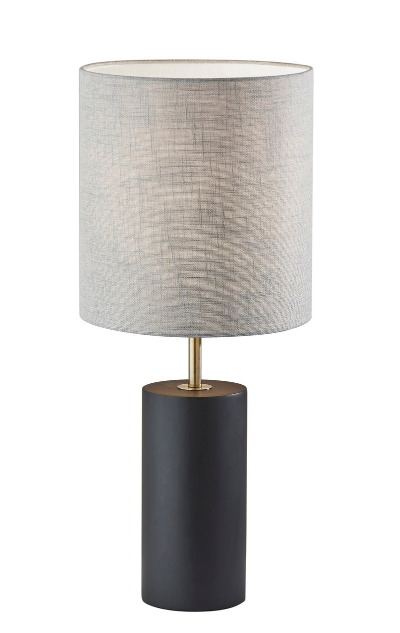 Dean Table Lamp in Black Poplar Wood W. Antique Brass