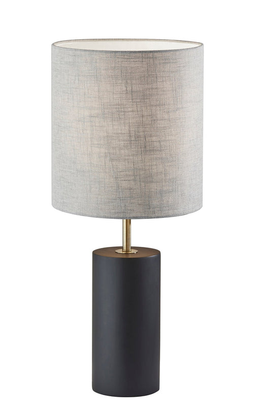 Dean Table Lamp in Black Poplar Wood W. Antique Brass