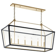 Delvin 6-Light Linear Chandelier in Champagne Bronze & Black