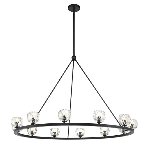Aragon LED Chandelier in Matte Black & Crystal Shades - Lamps Expo