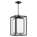 Aiden One Light Outdoor Hanging Lantern in Black