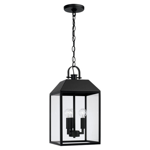 Nelson Three Light Outdoor Hanging Lantern in Black