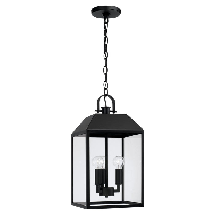 Nelson Three Light Outdoor Hanging Lantern in Black