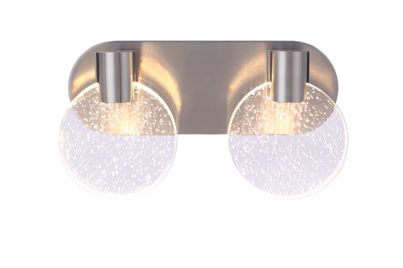 Glisten 2 Light 13.5" LED Vanity in Brushed Polished Nickel
