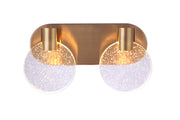 Glisten 2 Light 13.5" LED Vanity in Satin Brass