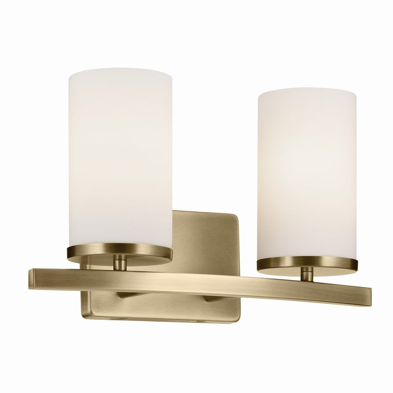 Crosby 2-Light Bath Vanity Light in Natural Brass