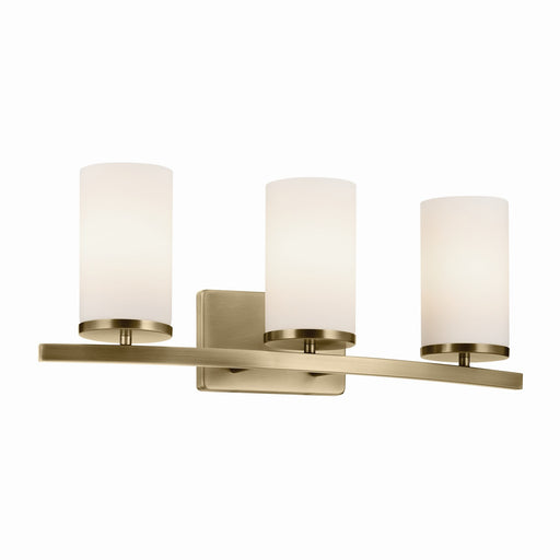 Crosby Three Light Vanity in Natural Brass