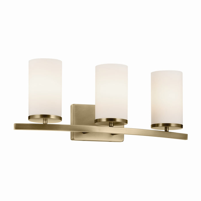 Crosby Three Light Vanity in Natural Brass