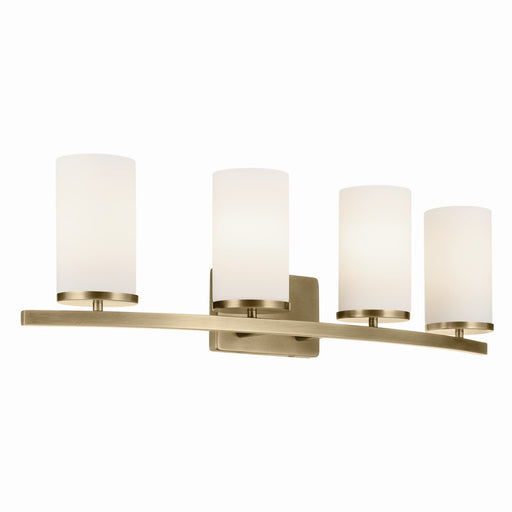 Crosby Four Light Vanity in Natural Brass