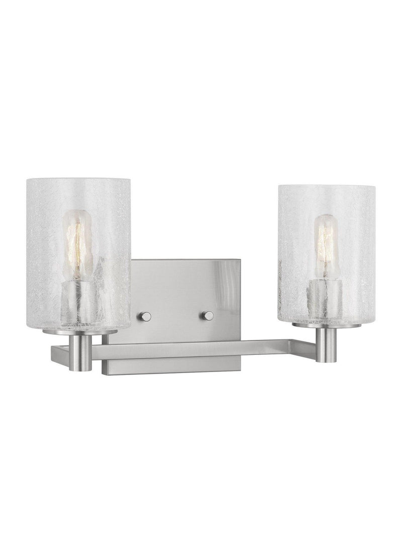 Parker 2-Light Bath Vanity Light in Brushed Steel