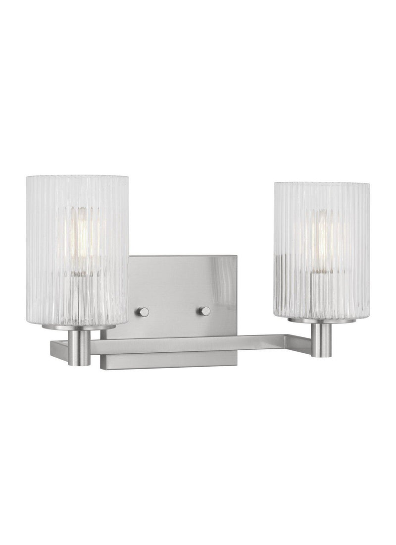 Lando 2-Light Bath Vanity Light in Brushed Steel
