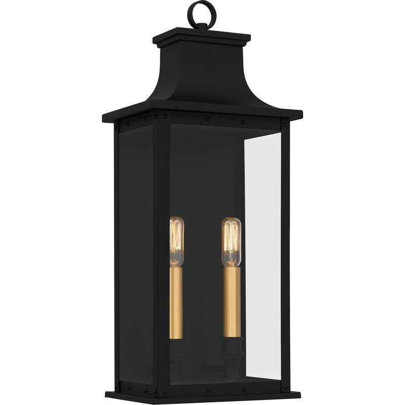 Abernathy 2-Light Outdoor Wall Lantern in Matte Black