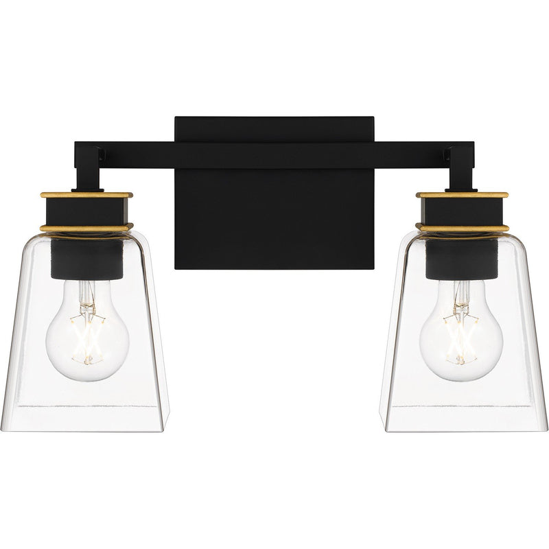 Almany 2-Light Bath Vanity Light in Matte Black