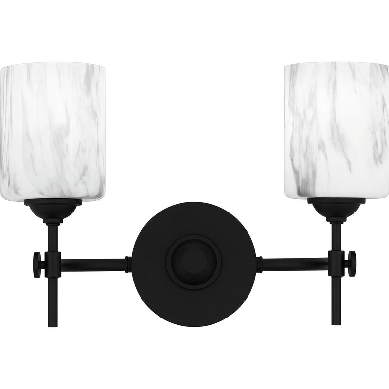 Aria 2-Light Bath Vanity Light in Matte Black