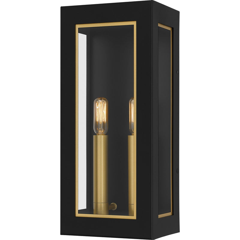 Bourbon 2-Light Medium Outdoor Wall Lantern in Matte Black