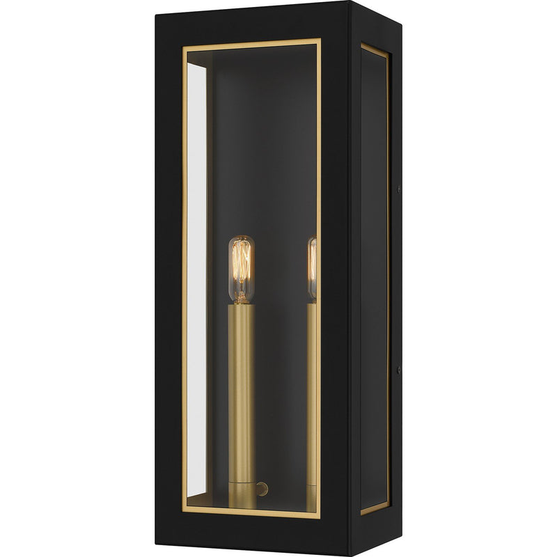 Bourbon 2-Light Large Outdoor Wall Lantern in Matte Black