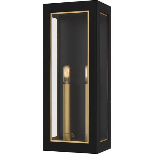 Bourbon 2-Light Large Outdoor Wall Lantern in Matte Black